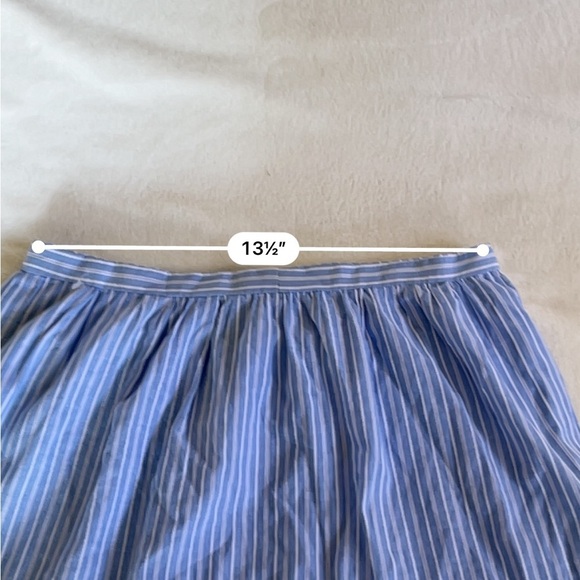 Gal Meets Glam Collection Tiered Cotton Blue Striped Maxi Skirt Size 12 - Picture 4 of 12